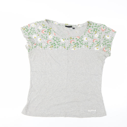 Peter Storm Women's Grey Floral Tee, Size 14