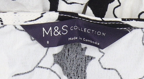 Marks and Spencer Women's Black Floral Wrap Dress Size 8