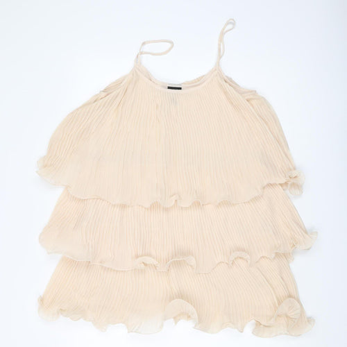 H&M Women's Beige Sleeveless Camisole Blouse Size 12