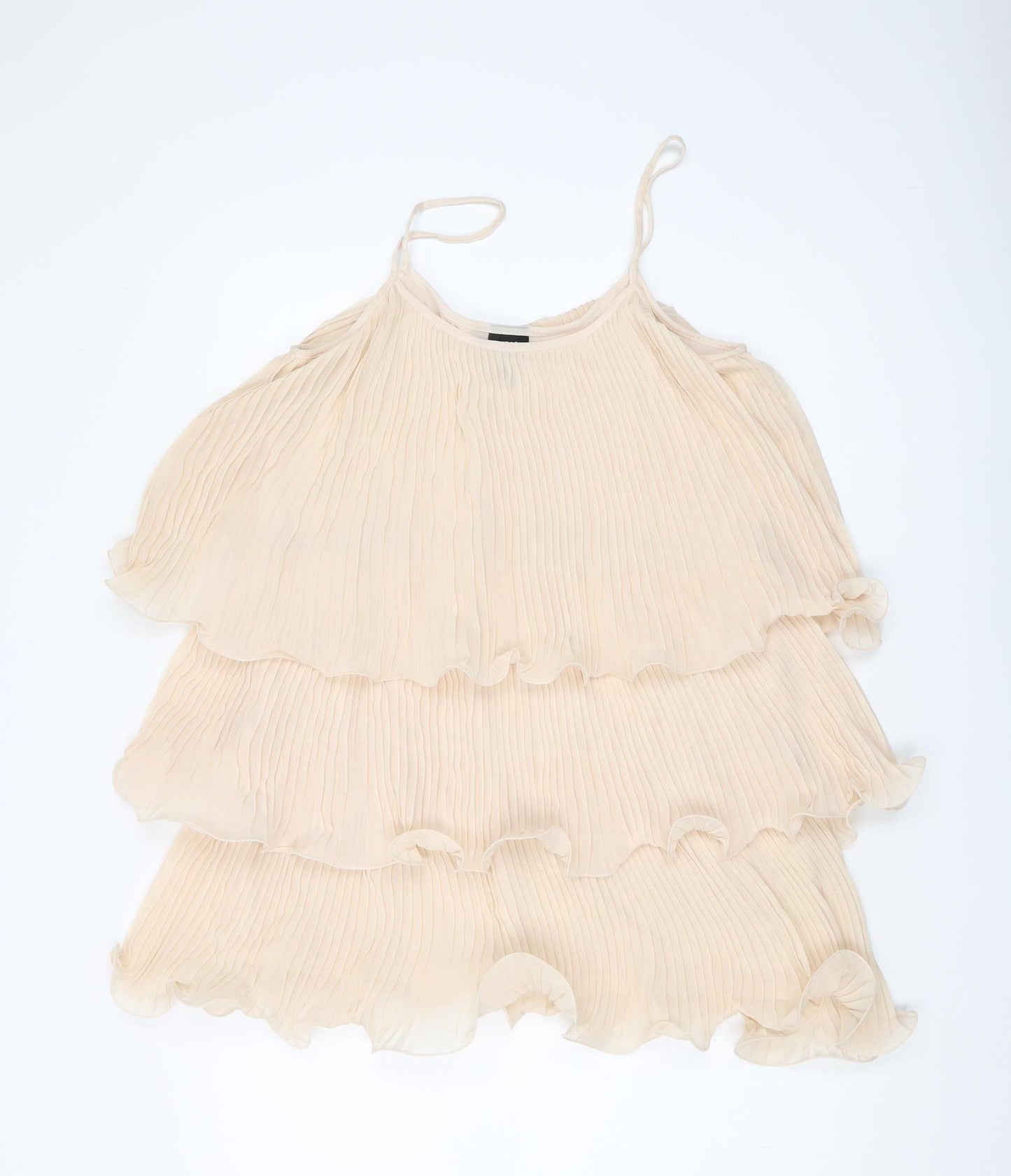 H&M Women's Beige Sleeveless Camisole Blouse Size 12