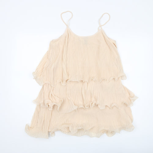 H&M Women's Beige Sleeveless Camisole Blouse Size 12