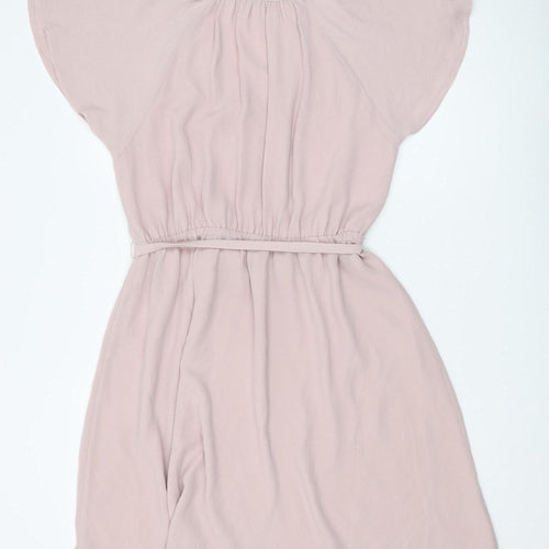 H&M Women's Pink Short Sleeve V-Neck Shift Dress