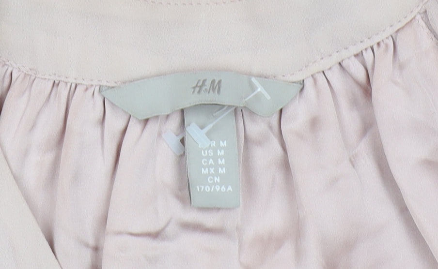 H&M Women's Pink Short Sleeve V-Neck Shift Dress