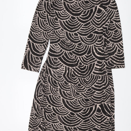 Fenn Wright Manson Women's Black Geometric Wrap Dress - Size 12