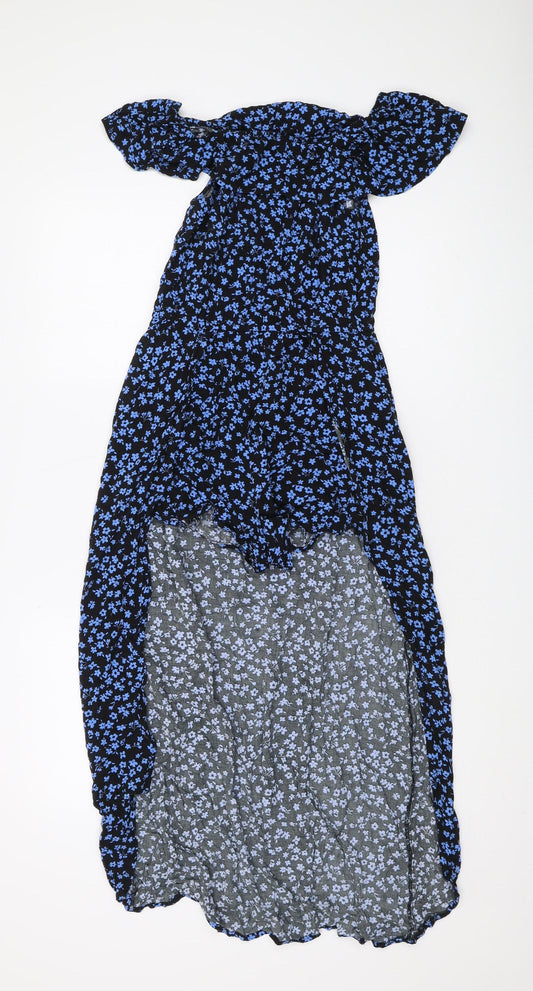 New Look Girls Black Blue Floral Jumpsuit, Age 11