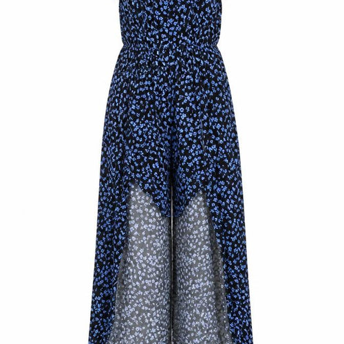 New Look Girls Black Blue Floral Jumpsuit, Age 11