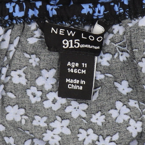 New Look Girls Black Blue Floral Jumpsuit, Age 11