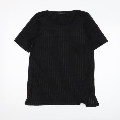 Marks and Spencer Women’s Black Striped T-Shirt UK 12