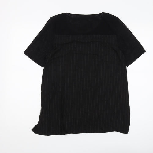Marks and Spencer Women’s Black Striped T-Shirt UK 12