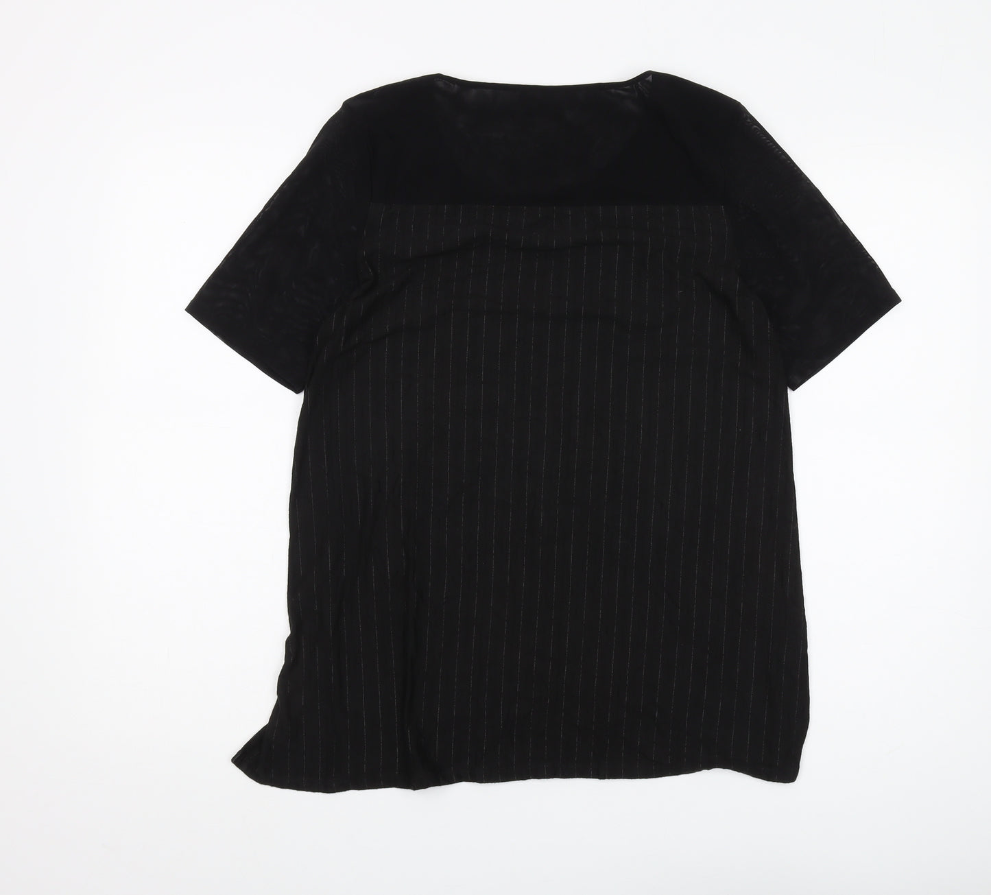 Marks and Spencer Women’s Black Striped T-Shirt UK 12
