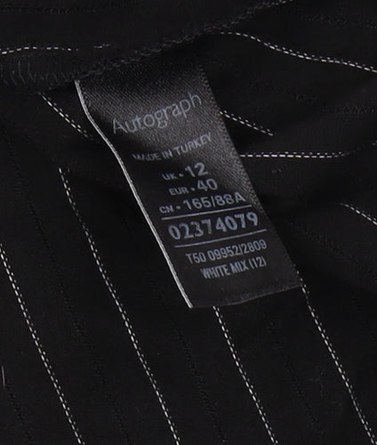 Marks and Spencer Women’s Black Striped T-Shirt UK 12