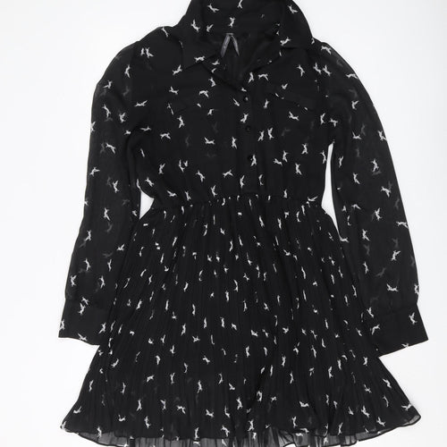 Influence Women's Black Animal Print Shirt Dress