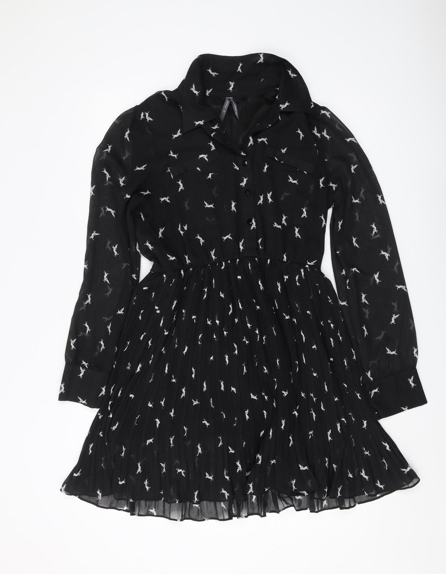 Influence Women's Black Animal Print Shirt Dress