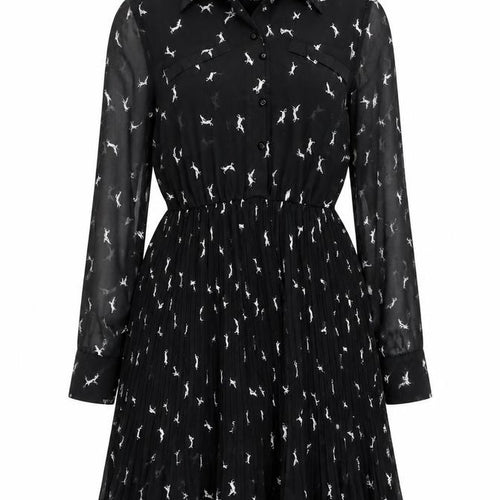 Influence Women's Black Animal Print Shirt Dress