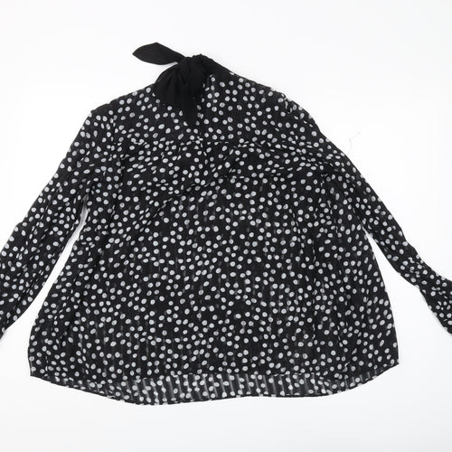 Zara Women's Black Polka Dot Blouse, Size S