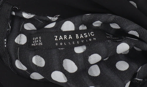 Zara Women's Black Polka Dot Blouse, Size S