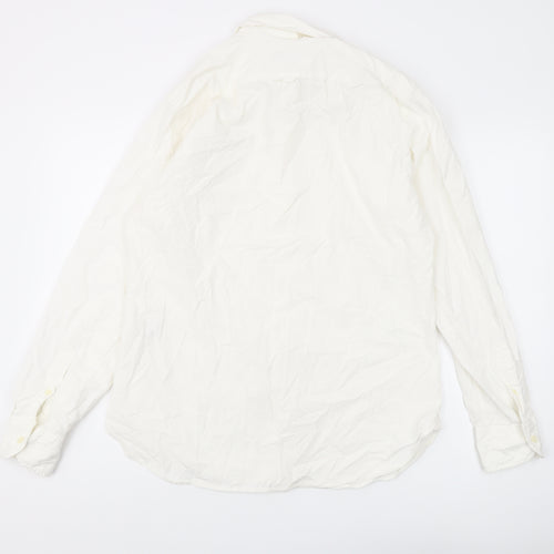 Zara Men's White Regular Fit Shirt Long Sleeve L