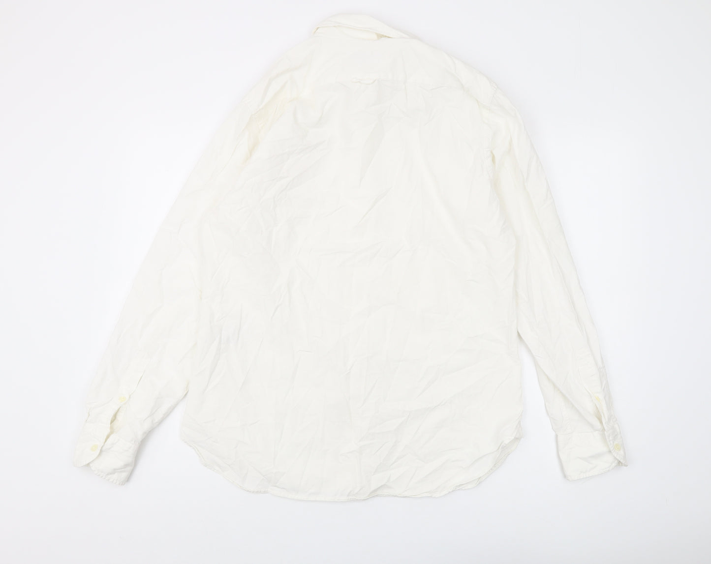 Zara Men's White Regular Fit Shirt Long Sleeve L