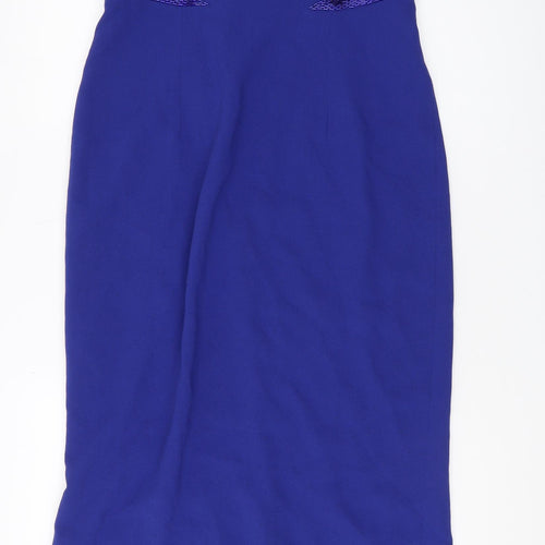 Simon Ellis Women's Blue Midi Bodycon Dress Size 14