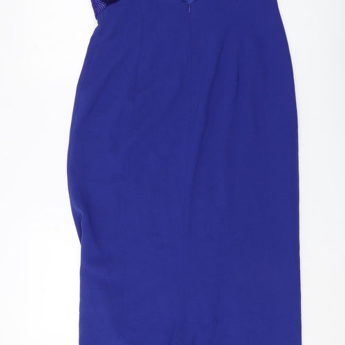 Simon Ellis Women's Blue Midi Bodycon Dress Size 14