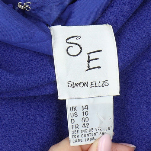 Simon Ellis Women's Blue Midi Bodycon Dress Size 14