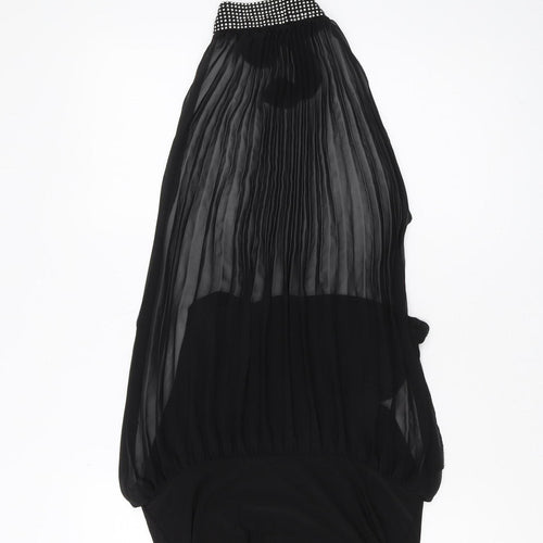 Effgee Women's Black Beaded Camisole Halter Blouse