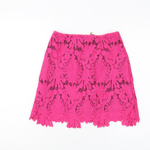 River Island Women's Pink Lace Mini Skirt Size 6