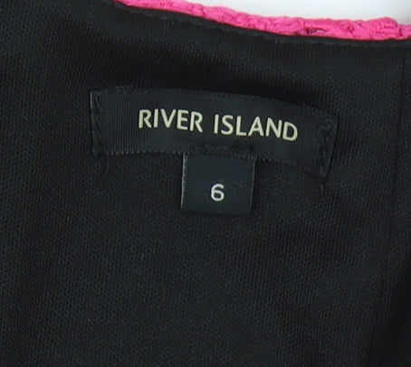 River Island Women's Pink Lace Mini Skirt Size 6