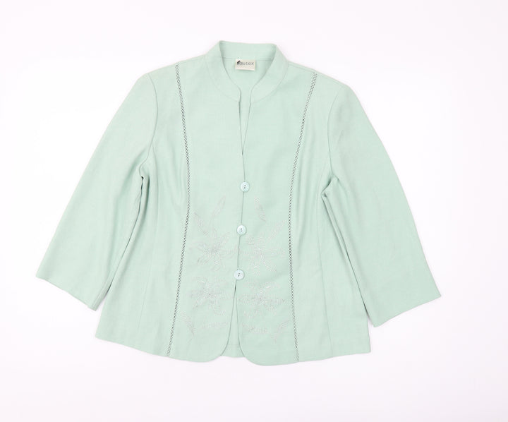 Eastex Women's Green Suit Jacket, Size 10, 3/4 Sleeve, Excellent
