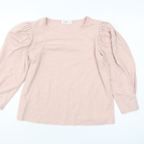 MNG Women's Pink Blouse, M, Long Sleeve, Regular