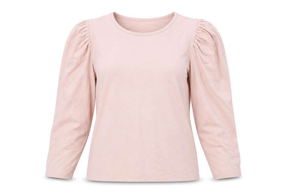 Front view of Mango Women's Pink Blouse, M, Long Sleeve, Regular