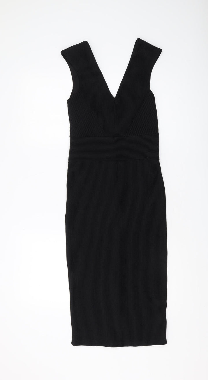 Miss Selfridge Women Black Size 8 Sheath Dress