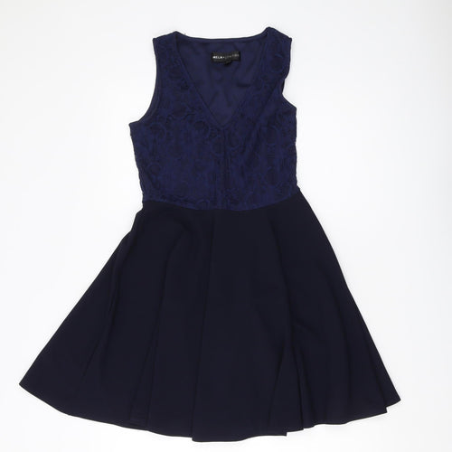 Mela London Women's Blue Fit & Flare Dress, Size 10