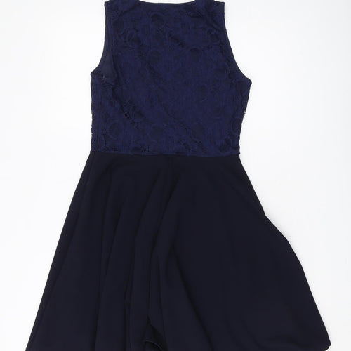 Mela London Women's Blue Fit & Flare Dress, Size 10