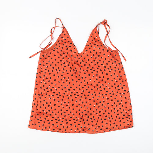 River Island Women’s Orange Polka Dot Camisole Tank Top