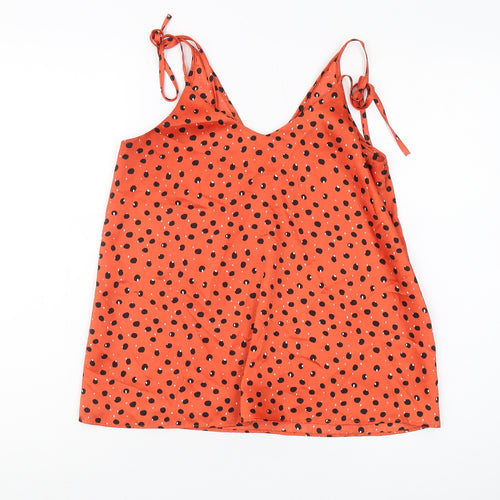 River Island Women’s Orange Polka Dot Camisole Tank Top