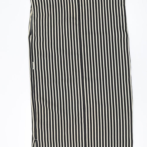 H&M Women's Black Striped Sleeveless Shift Dress Size 6