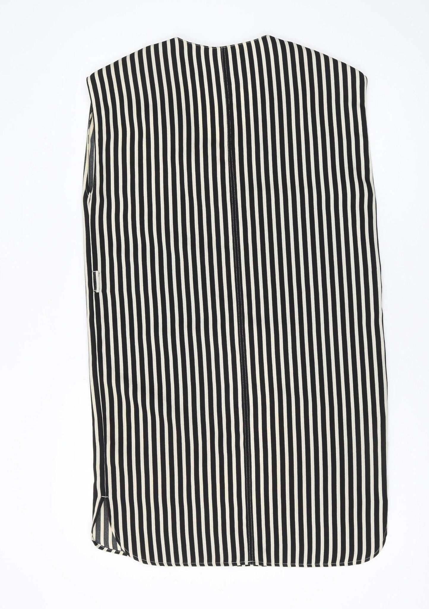 H&M Women's Black Striped Sleeveless Shift Dress Size 6