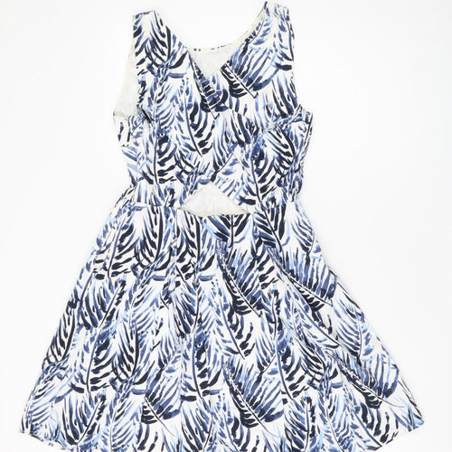 Jack Wills Women's Fit & Flare Multicolour Dress Size 8