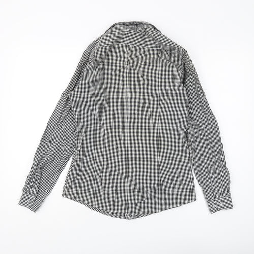 Disley Women's Black Check Button-Up Shirt, Size 8