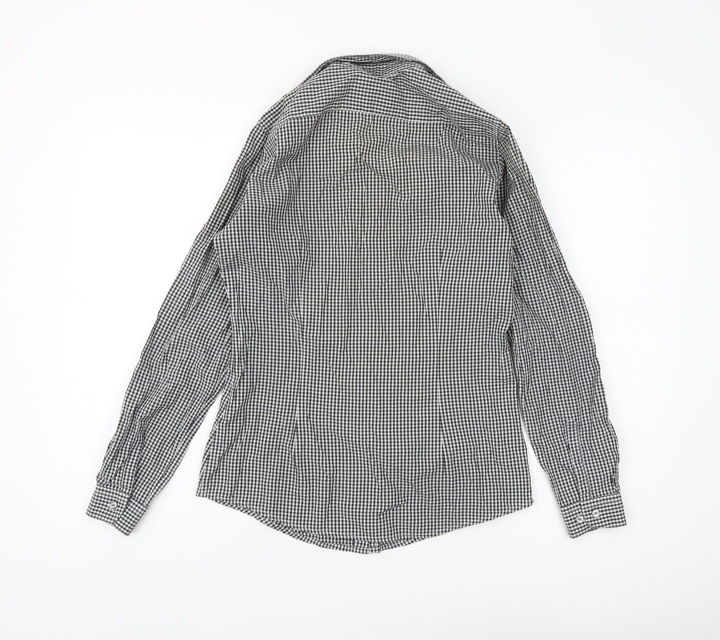 Disley Women's Black Check Button-Up Shirt, Size 8