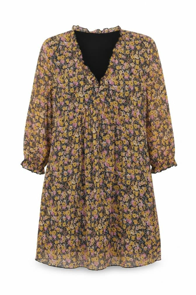 Front view of Zara Women's Multicoloured Floral Shift Dress M