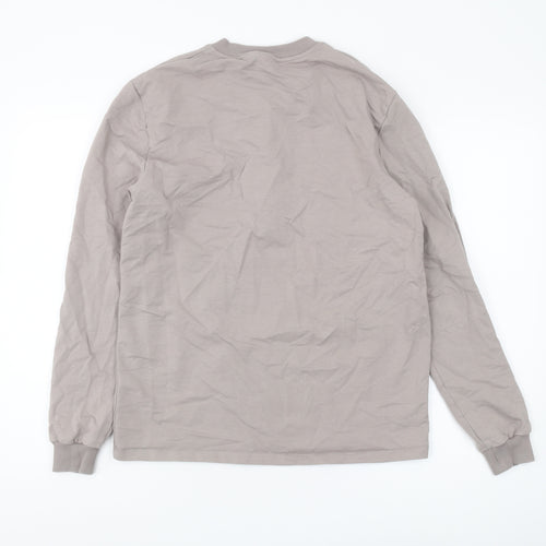 ASOS Men's Grey 1/2 Zip Sweatshirt, Size L, Crew Neck
