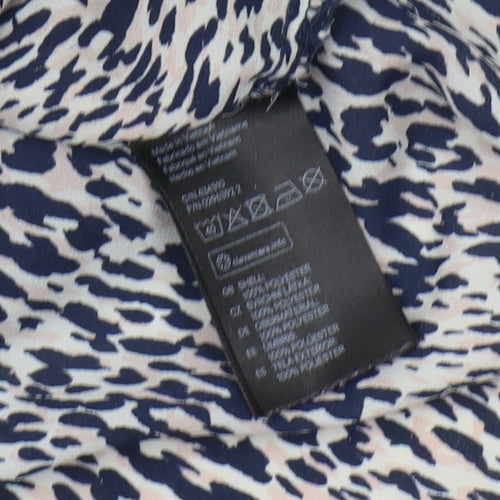 H&M Women's Beige Patterned Sleeveless Blouse