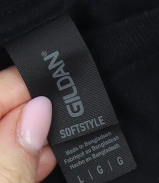 Gildan Men's Black Iron Maiden Band T-Shirt L