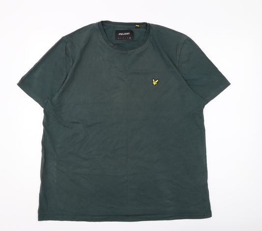 Lyle & Scott Men's Green Crew Neck T-Shirt - Size L