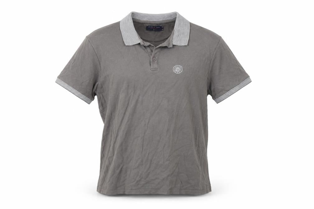 Front view of Smith & Jones Men's Grey Polo Shirt L Classic Summer