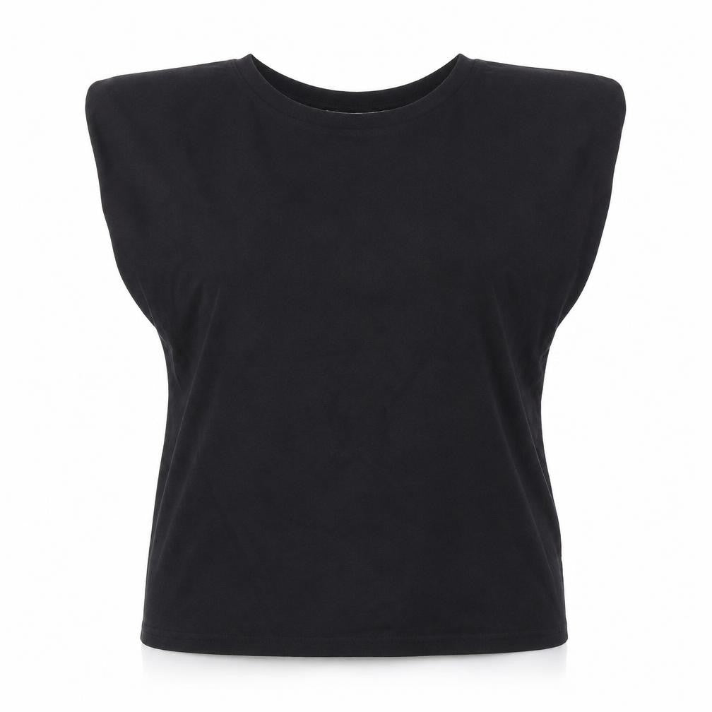 Front view of JoJo Maman Bébé Women's Black M Basic T-Shirt