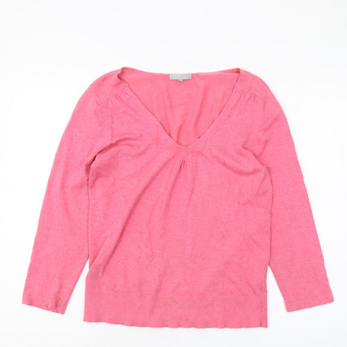Karen Cole Women's Pink V-Neck Pullover Jumper