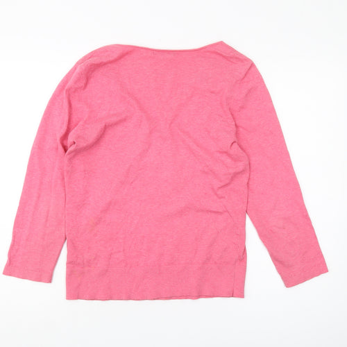 Karen Cole Women's Pink V-Neck Pullover Jumper